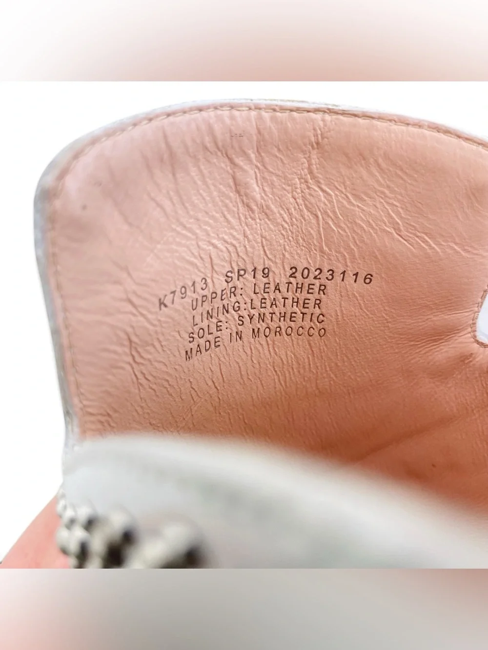 J.Crew Academy Loafer Studded Leather Mules White Sz 8.5 Slip-On
